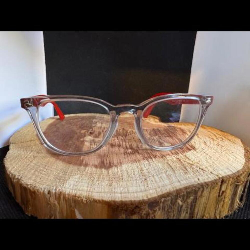 Ray-Ban Clear Frame Glasses with Red Temples RB1601